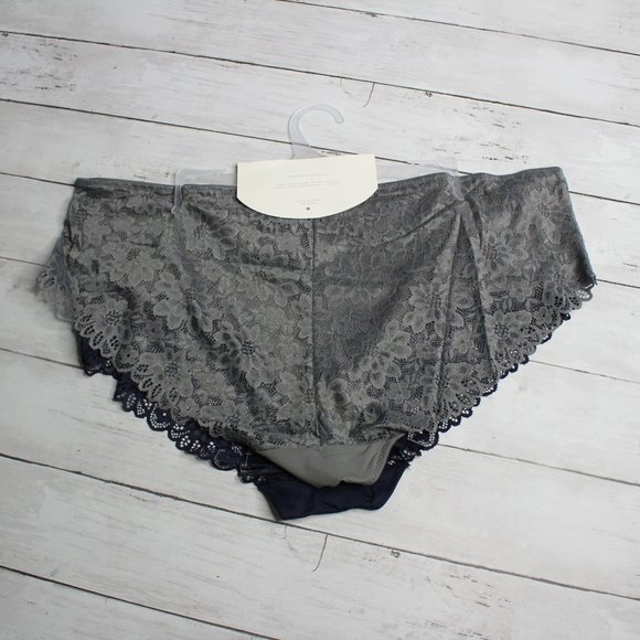 Rene Rofe Women's Lace Panties Set Plus Size 3X Navy Blue Gray - Picture 5 of 9